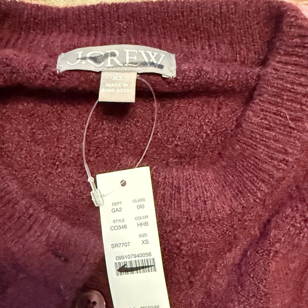 J. Crew SUPER SOFT Pointelle Bubble Hem Alpaca blend Cardigan Sweater NWT XS - Picture 6 of 10